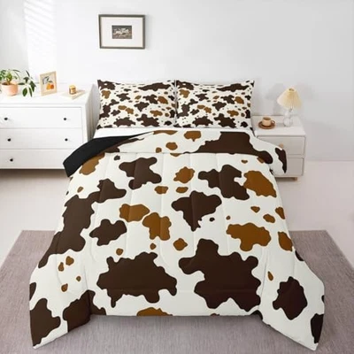 Juego de edredón estampado de vaca tamaño cuero de vaca juego de cama para niños niñas completo multi 745 Foto 1 de 4