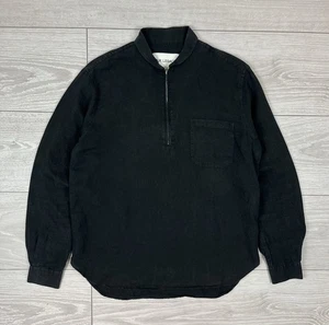 Camisa Our Legacy Negra Lino Algodón Cuarto Cremallera Para Hombre Talla 46 Para Hombre - Imagen 1 de 8