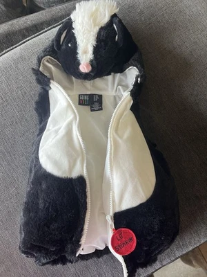 Going Wild Skunk Halloween Costume Hooded Vest Baby Size 3-6 Months NWOT - Image 1 of 2