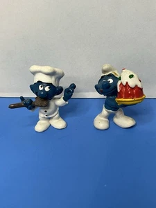 Rare Vintage 1978 Schlümpfe-Koch Schlumpf Verkostung Suppe & Geburtstag Party Kuchen Schlumpf - Bild 1 von 6