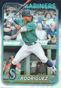 2024 Topps Chrome Baseball Refractor #300 Julio Rodriguez - Picture 1 of 2