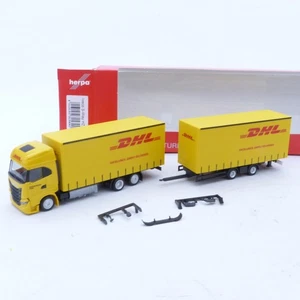 Herpa 1:87 315890 Iveco S-Way train de remorque DHL dans sa boîte d'origine EX6898 - Photo 1/3