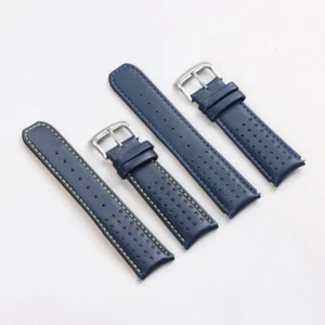 22 23 mm gebogenes Ende Echt Leder Uhrenarmband Band Ersatzarmband NEU - Bild 1 von 15