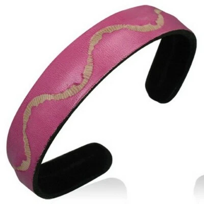 Brazalete brazalete ajustable de cuero rosa tostado para mujer Foto 1 de 2
