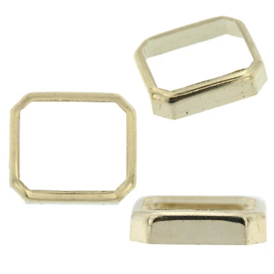 14K White Gold Radiant Emerald Bezel Head Setting Mounting 2.50ct - 25.00ct USA - Image 1 of 4