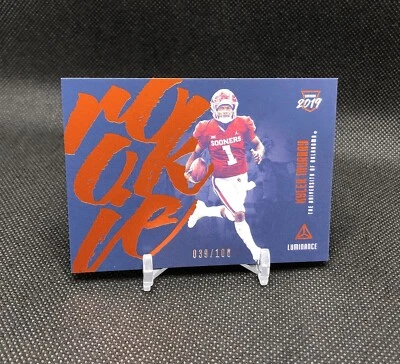 2019 Luminance Kyler Murray /100 ORANGE HORIZONTAL VARIATION SP Rookie Card #114 - Image 1 of 4