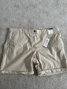 M&S Cotton Rich Tea Dyed Chino Shorts - Sand/Beige - Size 22 - BNWT - Picture 1 of 7