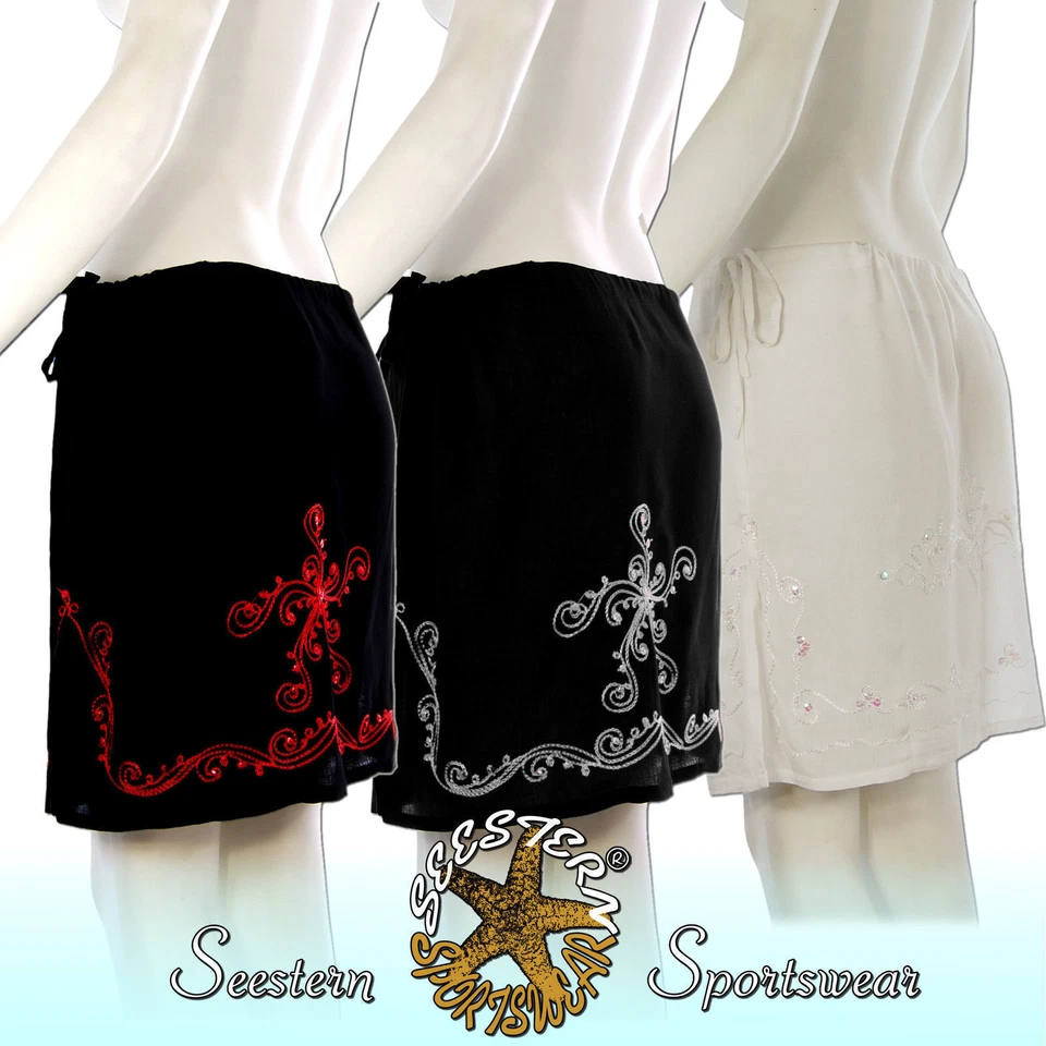 SEESTERN Strand Mini Rock Gr.38, 42cm lang bestickt mit Ornament&Pailletten - Bild 1 von 1