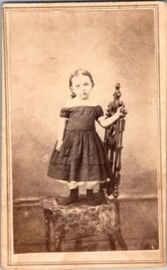 Sweet Girl, Pretty Dress, High Top Shoes, Ided on Back, c1860s, CDV Photo, #3295 - Picture 1 of 2