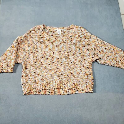 Suéter American Rag Cie Mujer XL Naranja Rosa Confeti Tejido Manga 3/4  Foto 1 de 4