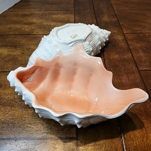 Fitz & Floyd CONCH SHELL Keramik Schale Schale 70er Jahre Coquille Sammlung Mängel - Bild 1 von 15