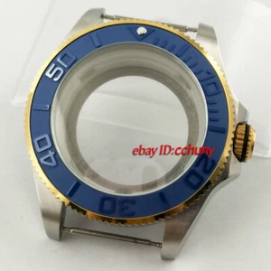 43mm Sapphire Glass Watch Case Blue Ceramic Bezel Fit NH35 NH36 Movement - Picture 1 of 5