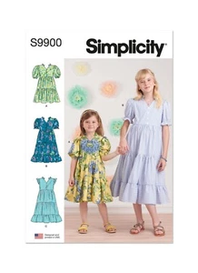 Simplicity SEWING PATTERN S9900 Childrens/Girls Dress 3-6 Or 7-14 - Picture 1 of 8