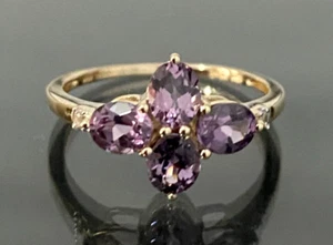 9K Yellow Gold W/ 1.43CT Spinel & White Stone Ring Size N 1/2 - 6 3/4 - Picture 1 of 8