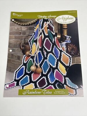 Rainbow Tiles Afghan Thrifty Scraps Crochet Pattern Needlecraft Shop - Image 1 of 4