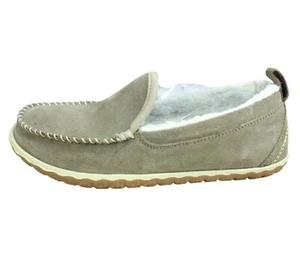 LL Bean Women's Suede Fleece Lined Mountain Moccasin Slippers Dark Cement 9 M - Picture 1 of 9