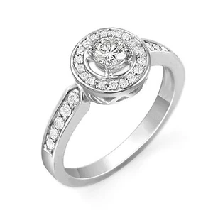 0.48 Ct Round Wedding Solitaire Engagement Diamond Ring 14k White Gold G SI1 - Picture 1 of 3