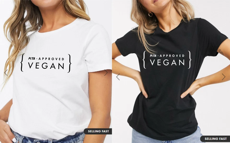 PeTA Approved Vegan T Shirt VEGAN VEGETARIAN ANIMAL LOVER FASHION Top Women's - Image 1 of 1