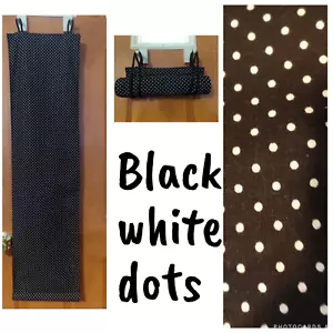Security Door Curtain For Classroom/Office, Black, Small White Dots Both Sides - Picture 1 of 3