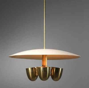 1950's Mid Century Antique 4 Light Modern Raw Brass Pendant Sputnik chandelier - Picture 1 of 6