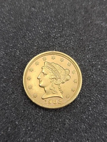 1902 2-1/2 Dollar Gold Quarter Eagle Coin - Ex Jewelry Cover
