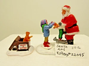 Retired LEMAX "SANTA AND KITTENS" #22045 Village Figurine Accessory 2012 - Picture 1 of 4