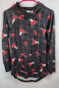 Lularoe Hoodie Women Xsmall Longhorn Skull Red Roses Horse - Picture 1 of 7