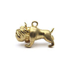 Solid Brass Pug Dog Keychain Pendant Vintage Bulldog Chain Ring Hanging Keyring