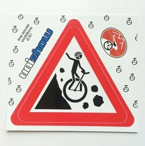 Mountain Unicycle Man Road Sign Bumper Sticker - Bild 1 von 1