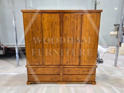 HANDMADE BALTIC SOLID PINE 4 DRAWER QUAD IN GOLDEN OAK POLISHED (NOT FLATPACKED) - Image 1 of 4