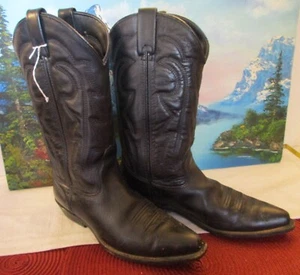 Vittorio Ricci Studio Leather Western Boots ~ Sz. 8M Black with Cedar Boot Trees - Picture 1 of 17