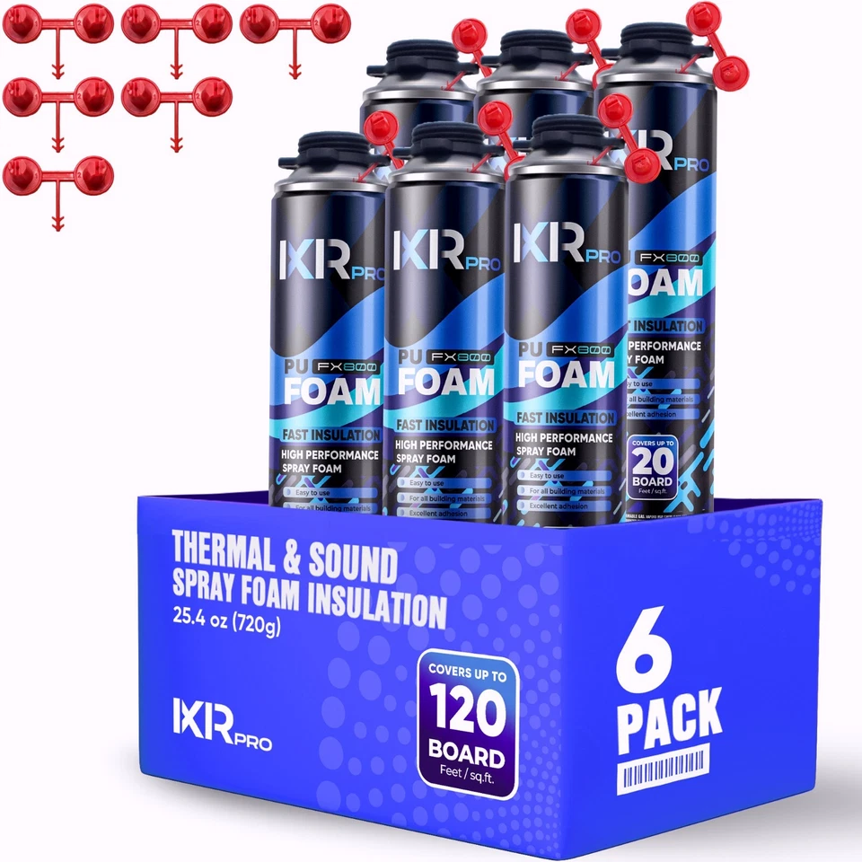 İXIRPRO Spray Foam Insulation Can (6 x 25.4 oz. (720 g)) Expanding Foam Sealant