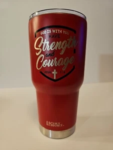 Taza de café fuente de luz 30 oz vaso Dios está contigo fuerza coraje Jesús amor - Imagen 1 de 8