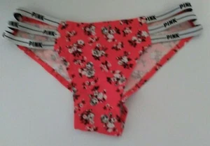NWOT VICTORIA'S SECRET PINK RED FLORAL STRAPPY CHEEKSTER PANTIES LARGE - Picture 1 of 2