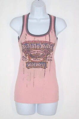 Camiseta sin mangas ajustada Minnie M Buffalo Bills Rough Riders rosa acanalada lavado sucio Foto 1 de 4