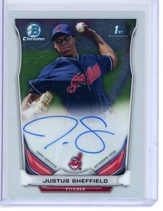 2014 Bowman Draft Chrome Justus Sheffield BCA-JS Prospect Autograph Auto Indians - Picture 1 of 1