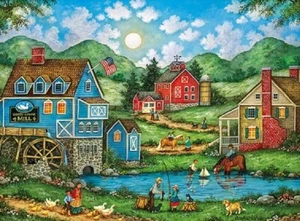 Jigsaw Puzzle Americana Fishing with Grandpa Country Life 500 piece NEW 19"x14" - Picture 1 of 1