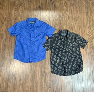 Bold Blu Button Down Shirts Boys Size S LOT OF 2 Paisley Print Astronauts - Picture 1 of 5