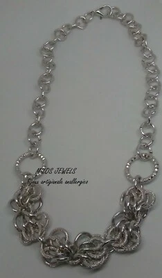 collana donna in alluminio color argento fiocco - Immagine 1 di 2