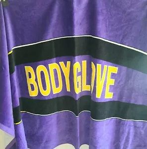 Body Glove Logo Strandtuch lila schwarz gelb 36" x 70" neu - Bild 1 von 8