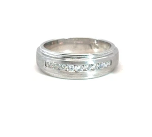 White Gold Diamonds Mens Wedding Band Ring 14k Size 10 - Picture 1 of 6