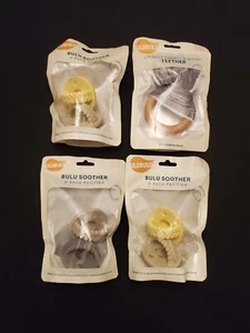 KONVOLUT LOT! UluBulu 6 "Bulu Schnuller" & 1 "Crinkle Stoff & Holz Beißring" NEU - Bild 1 von 5