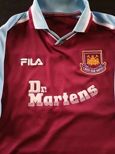 WEST HAM UNITED FILA DR. MARTENS HOME JERSEY SIZE - Picture 1 of 7