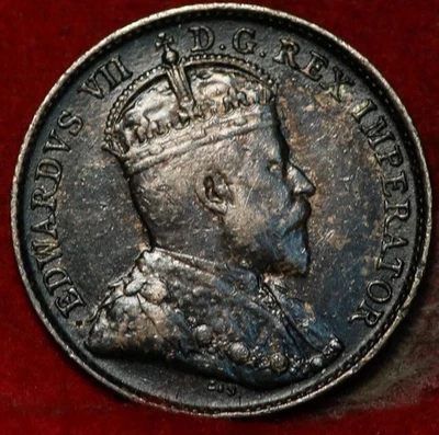 Moneda extranjera de plata de 5 centavos de Canadá 1902-H pequeña H Foto 1 de 2