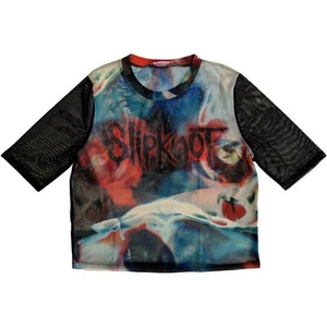 * Slipknot Face and Logo Mesh Crop Top Ladies Woman Official Licensed T-shirt * - Picture 1 of 3