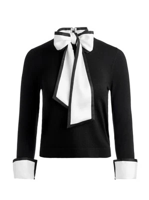 Женский свитер Alice + Olivia Justina комбинированный шерстяной бант с длинным рукавом размер M - Изображение 1 из 4