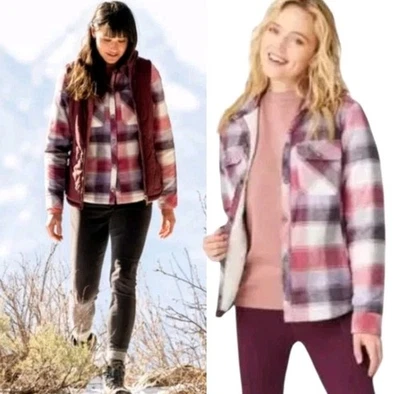 Free Country Sherpa Forrada Franela Chaqueta Camisa Cuadros M Malva Foto 1 de 4