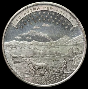 1861 - 1961 Kansas State Centennial Medal .925 Silver 14.46g 34mm - Picture 1 of 2