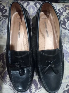 Johnston & Murphy Men’s Black Sheepskin Leather Tassel Size 11.5 Leather Bottom - Picture 1 of 5