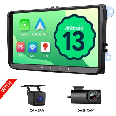 CAM+DVR+9" Android 13 Autoradio Navi CarPlay für VW Golf Touran Passat B6 Tiguan - Bild 1 von 4
